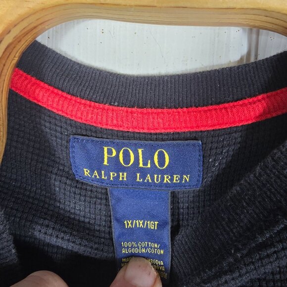 Polo Ralph Lauren Waffle Knit Thermal‎ Shirt 1X Men's Blue Long Sleeve - Picture 7 of 8
